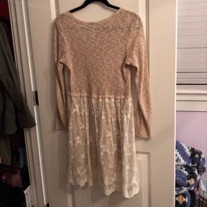 Mid length cream dress